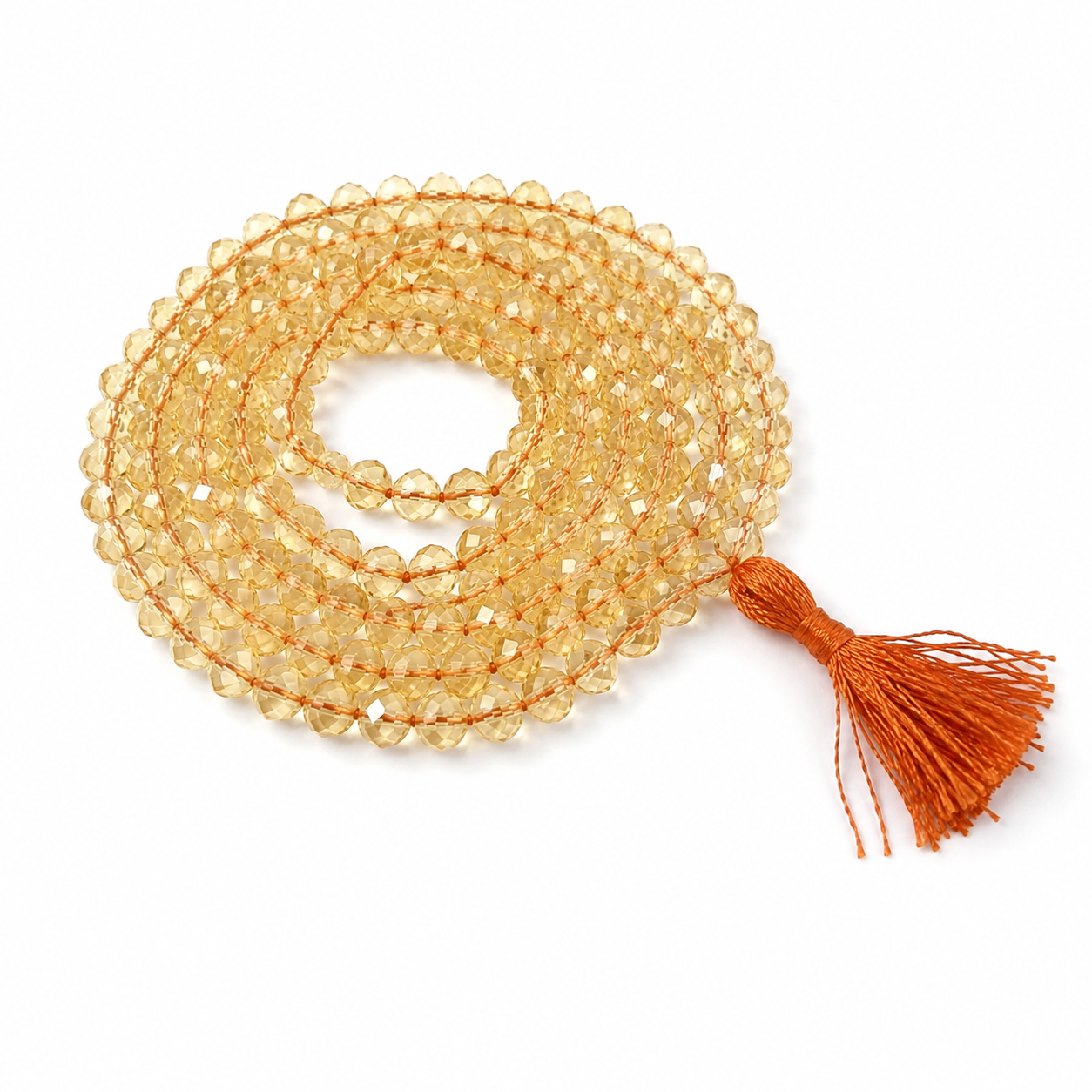 Natural Citrine Mala (108 Beads) - Meditation, Chanting & Healing