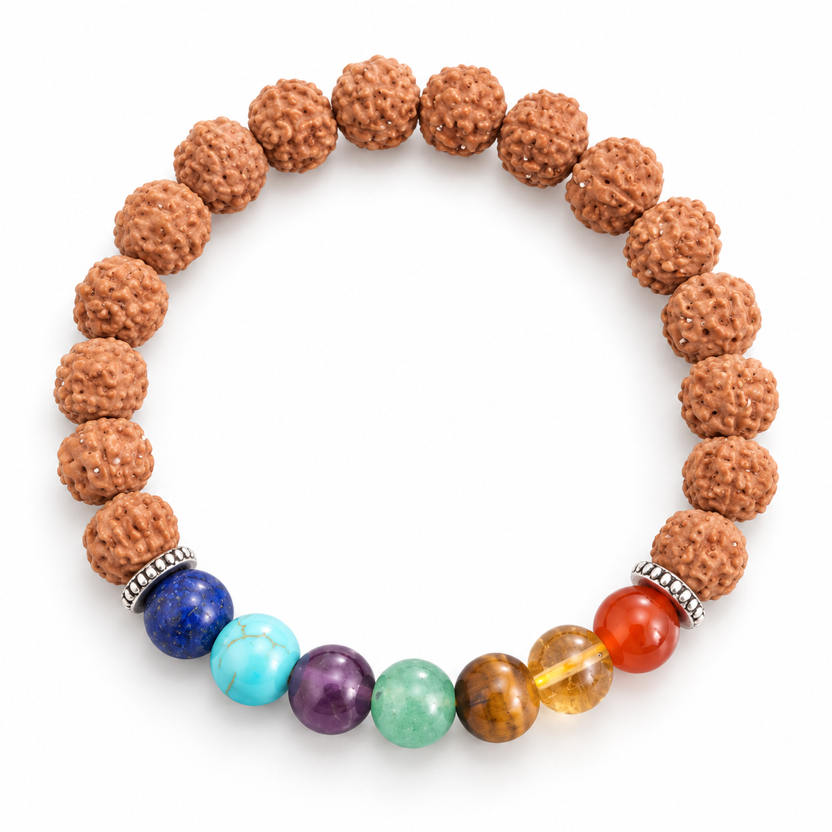 7 Chakra + Rudraksha Elastic Bracelet