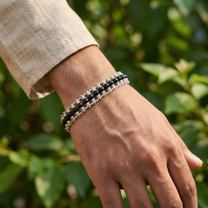 Classic Silver Plated Karungali Bracelet