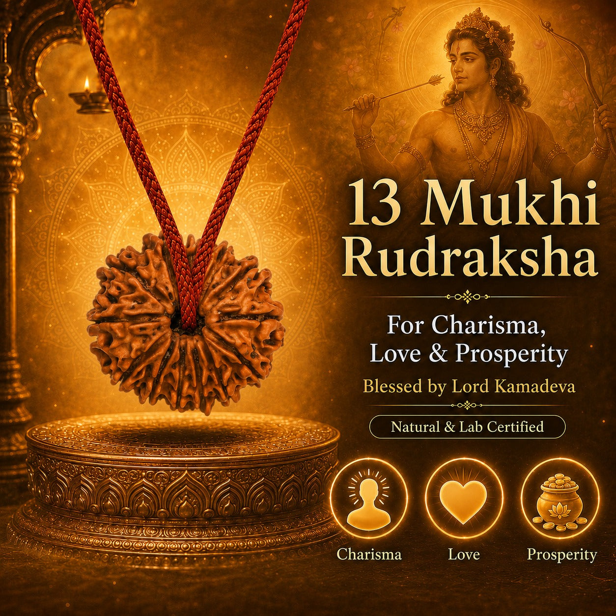 Nepali 13 Mukhi Rudraksha | Asli Terah Mukhi