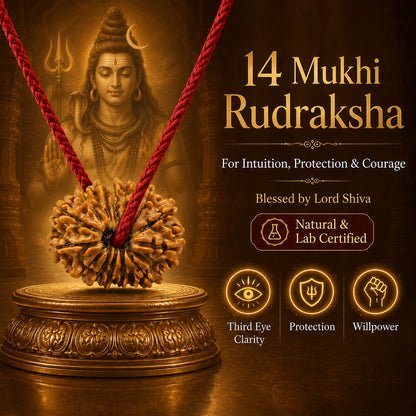 Nepali 14 Mukhi Rudraksha | Asli Chaudah Mukhi