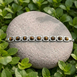 Premium Silver Plated Tiger Eye Bracelet