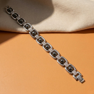 Premium Silver Plated Pyrite Bracelet