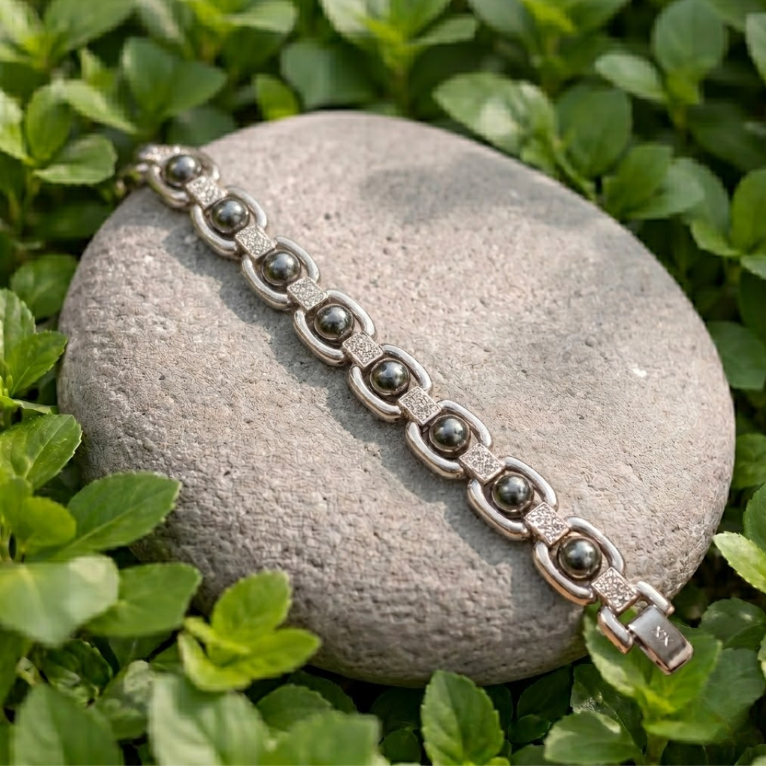 Premium Silver Plated Pyrite Bracelet