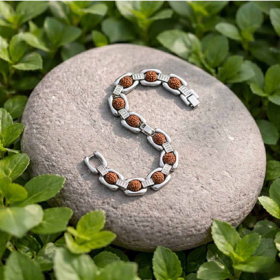 Premium Silver Plated Rudraksha Bracelet