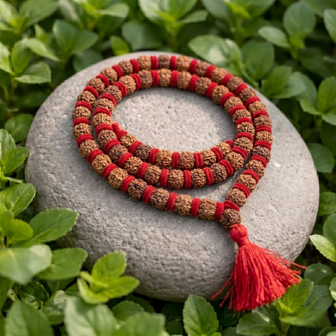 Nepali 5 Mukhi Rudraksha Kantha Mala (33 beads)