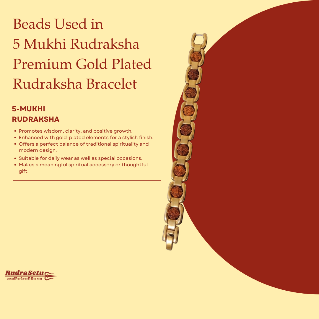 Premium Gold Plated Rudraksha Bracelet