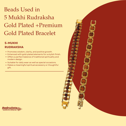 Classic + Premium Gold Plated Rudraksha Bracelet (Combo Pack)