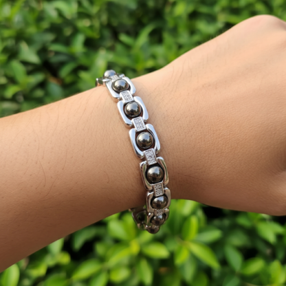 Premium Silver Plated Pyrite Bracelet