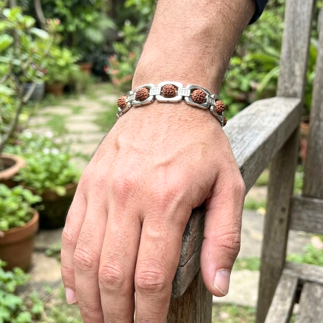 Premium Silver Plated Rudraksha Bracelet