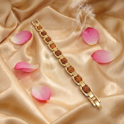 Premium Gold Plated Rudraksha Bracelet