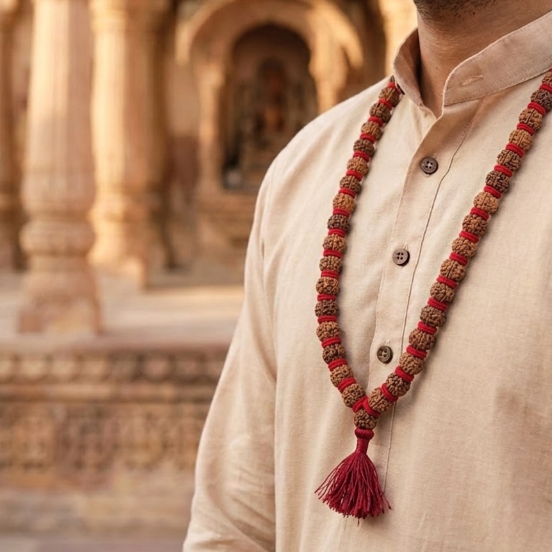 Nepali 5 Mukhi Rudraksha Kantha Mala (33 beads)