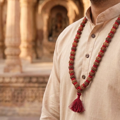 Nepali 5 Mukhi Rudraksha Kantha Mala (33 beads)