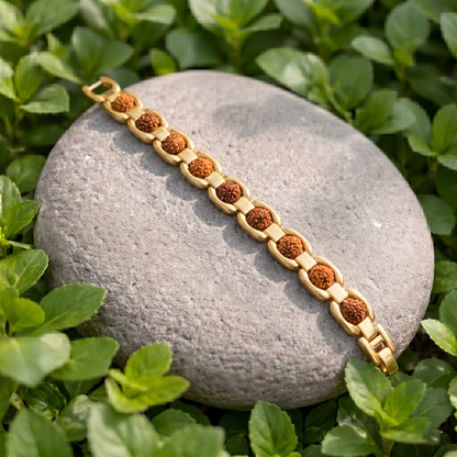 Premium Gold Plated Rudraksha Bracelet