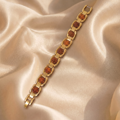 Premium Gold Plated Rudraksha Bracelet