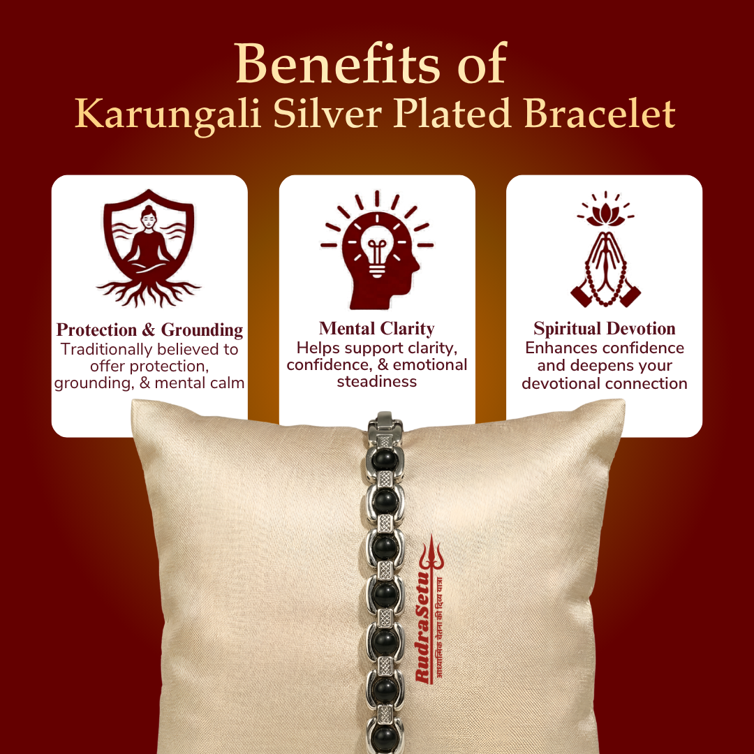 Premium Silver Plated Karungali Bracelet