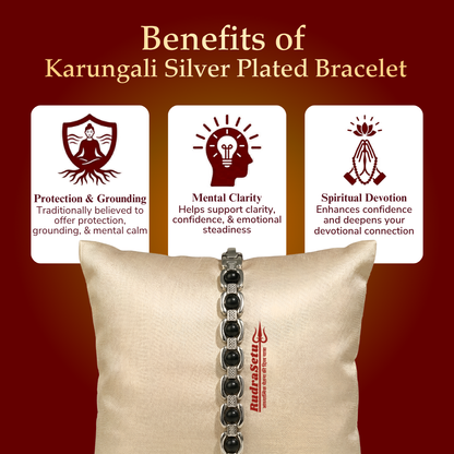 Premium Silver Plated Karungali Bracelet
