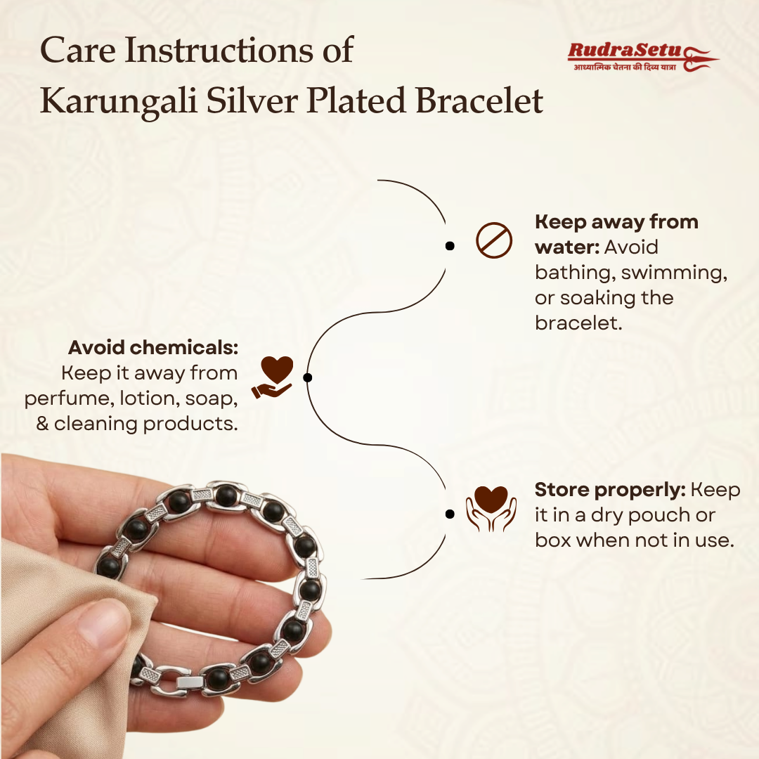 Premium Silver Plated Karungali Bracelet