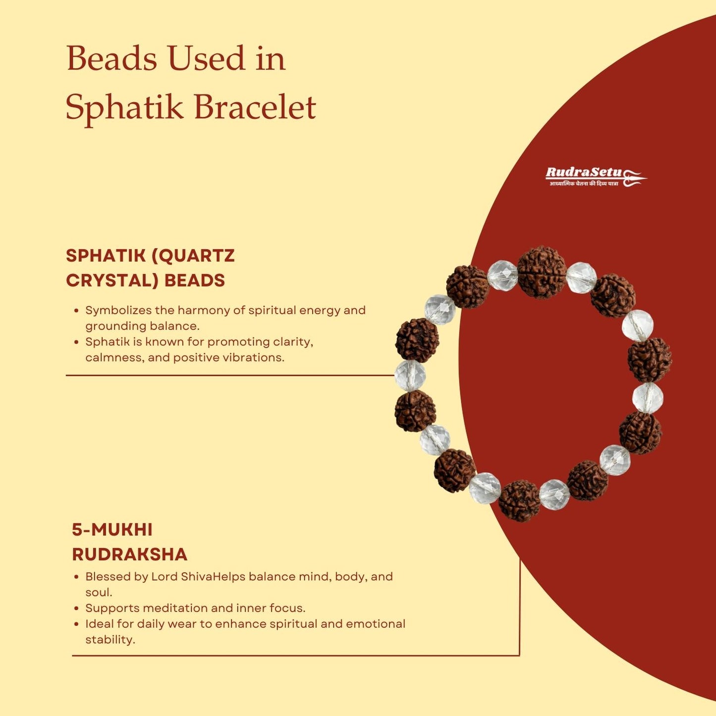 Rudraksha Sphatik Magsnap Bracelet