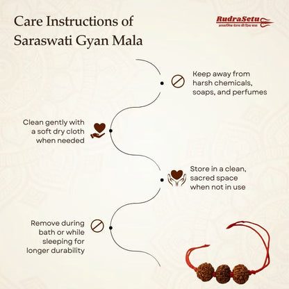 Saraswati Gyan Mala (4-6-4 Nepali Beads) | Natural & Lab Certified | Your Child’s Companion for Learning & Expression