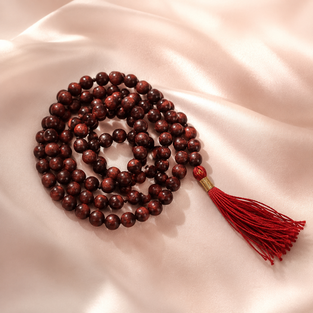 Red Sandalwood Mala - Rakt Chandan/Lal Chandan Mala (108 beads)