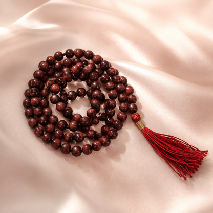 Red Sandalwood Mala - Rakt Chandan/Lal Chandan Mala (108 beads)