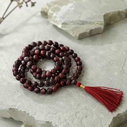 Red Sandalwood Mala - Rakt Chandan/Lal Chandan Mala (108 beads)
