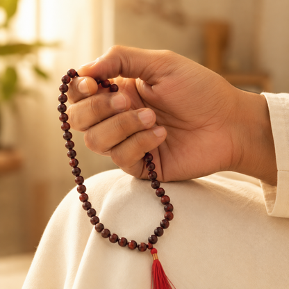Red Sandalwood Mala - Rakt Chandan/Lal Chandan Mala (108 beads)