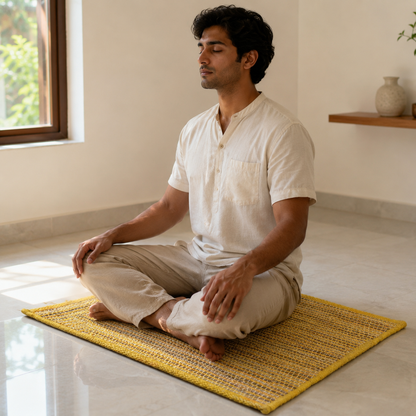 Kusha Aasan - Handwoven Kusha Grass Praying/Meditation Mat