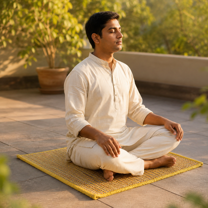 Kusha Aasan - Handwoven Kusha Grass Praying/Meditation Mat