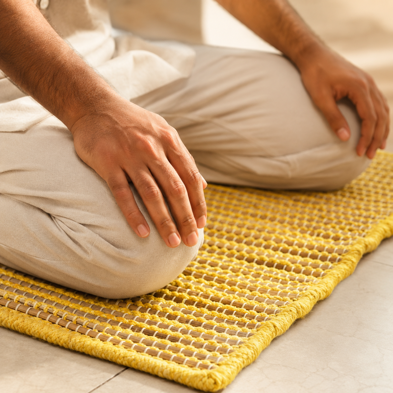 Kusha Aasan - Handwoven Kusha Grass Praying/Meditation Mat