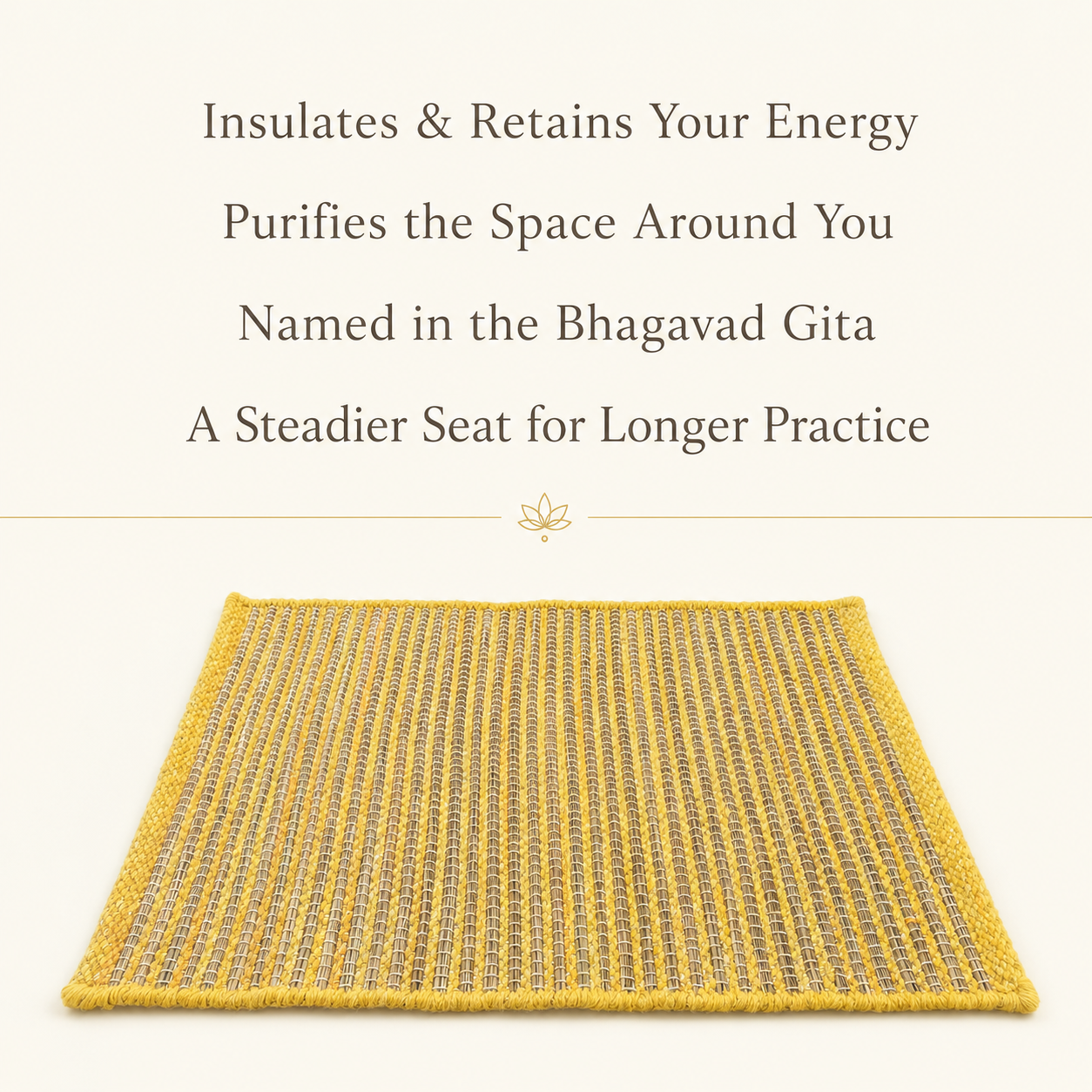 Kusha Aasan - Handwoven Kusha Grass Praying/Meditation Mat