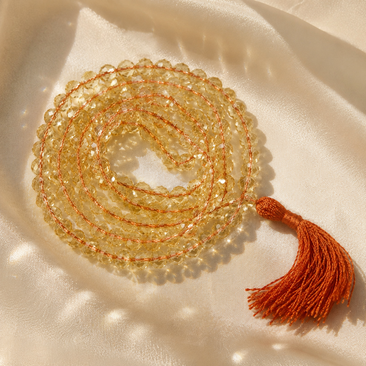 Natural Citrine Mala (108 Beads) - Meditation, Chanting & Healing