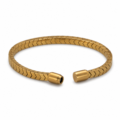 Herringbone Magsnap Bracelet (Gold-Tone)
