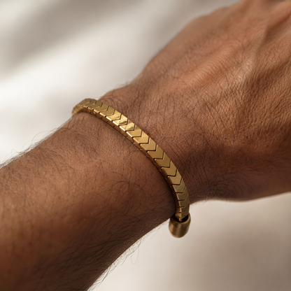 Herringbone Magsnap Bracelet (Gold-Tone)