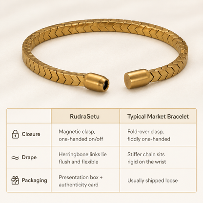 Herringbone Magsnap Bracelet (Gold-Tone)
