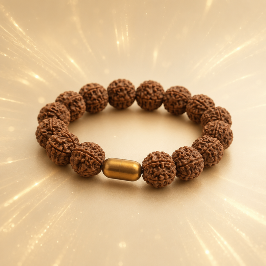 Premium 7-Mukhi Rudraksha Magsnap Bracelet - All 7-Mukhi Beads