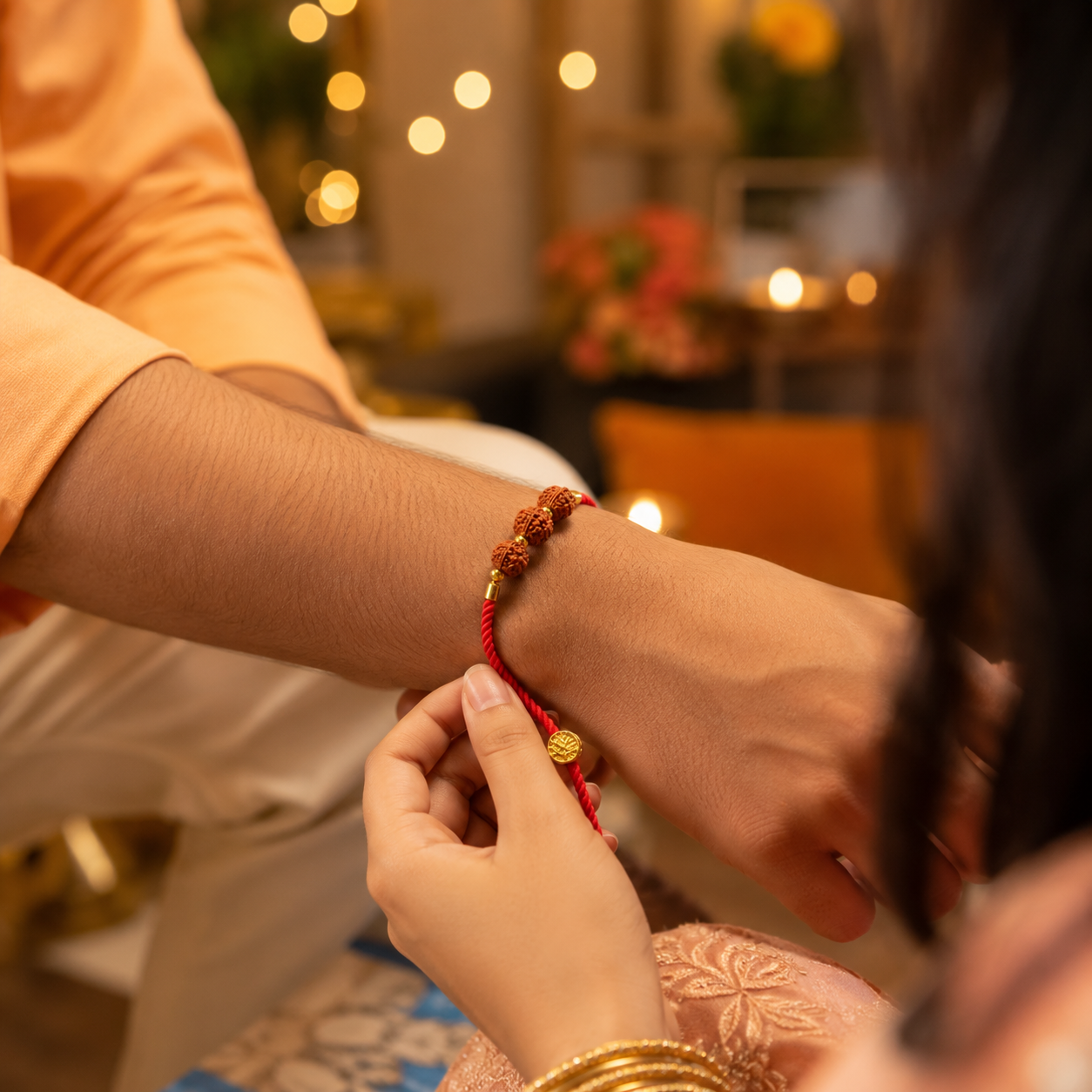 Saraswati Gyan Rakhi (4-6-4 Mukhi Rudrakshas)