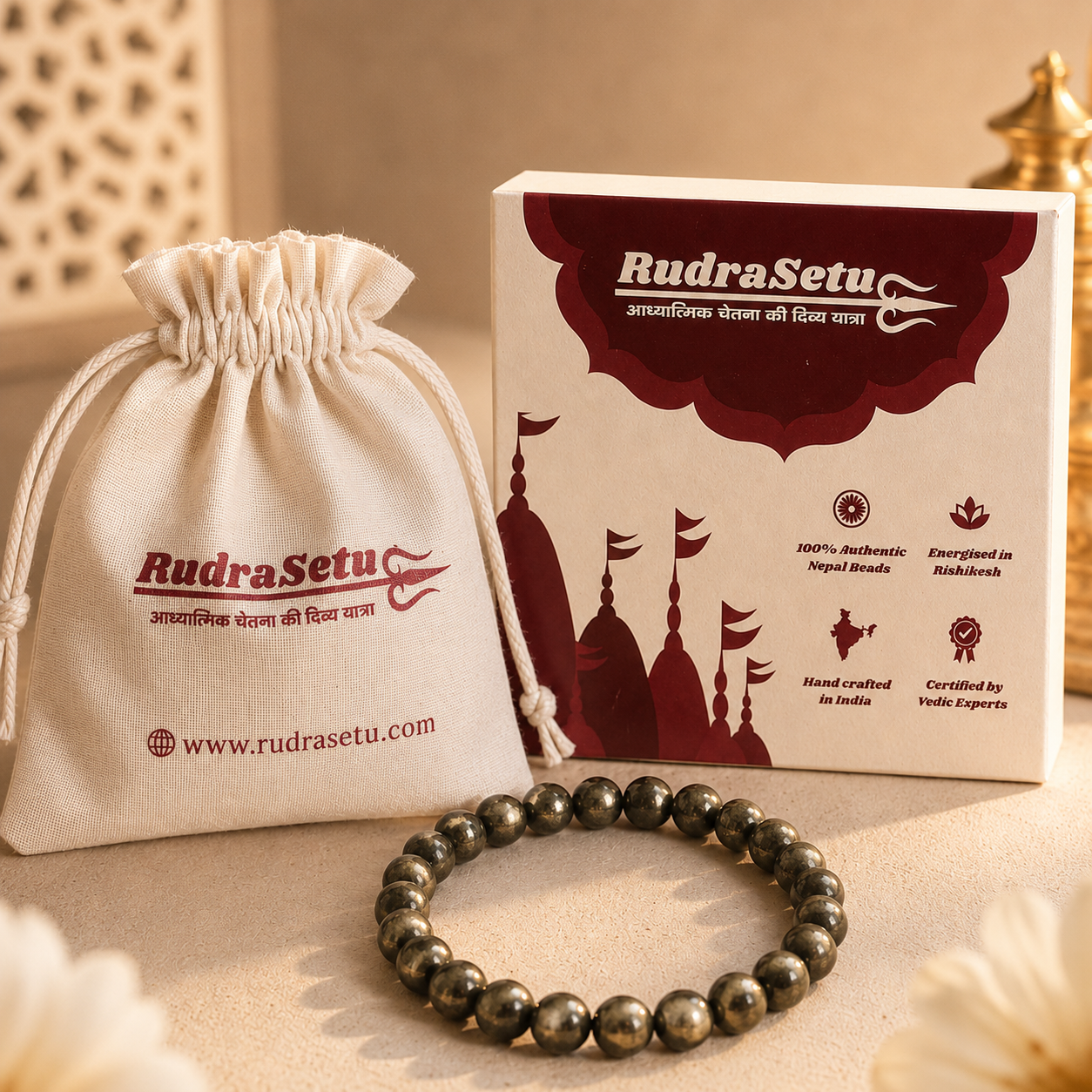 Pyrite Elastic Bracelet - Attract Wealth & Prosperity