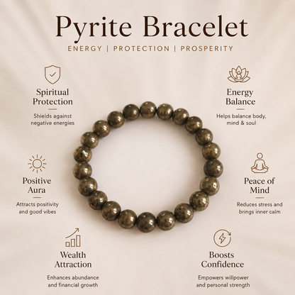 Pyrite Elastic Bracelet - Attract Wealth & Prosperity