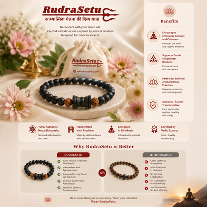 Karungali Damaru Bracelet – Elastic Ebony Wood Beads