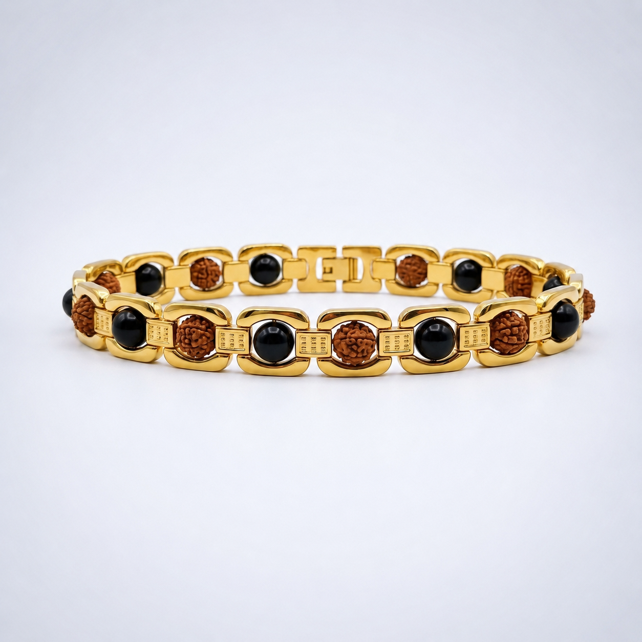 Premium Gold Plated Karungali-Rudraksha Bracelet