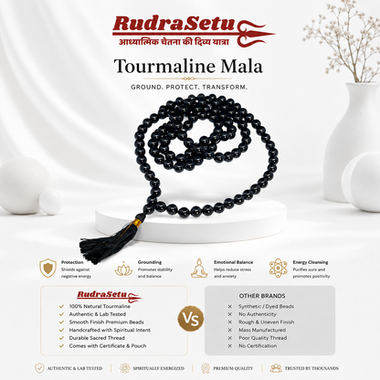 Black Tourmaline Japa Mala – 108+1