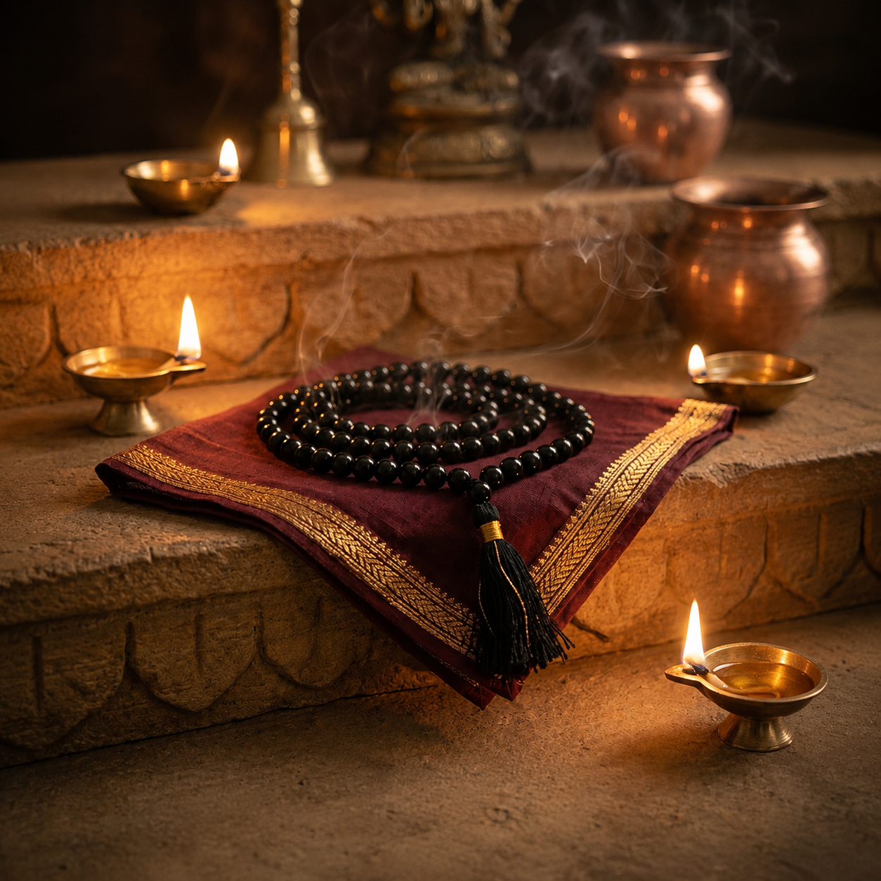 Black Tourmaline Japa Mala – 108+1