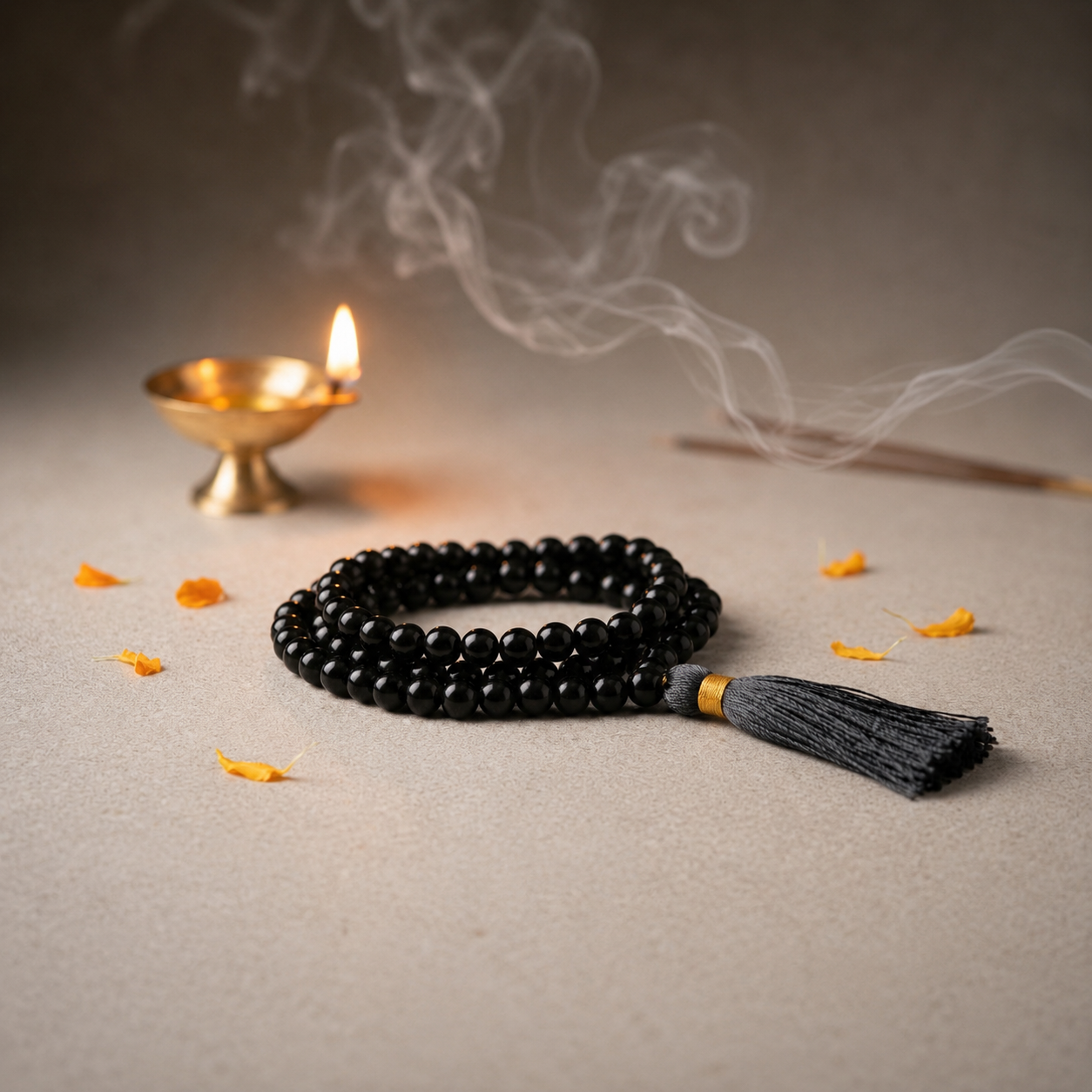 Black Tourmaline Japa Mala – 108+1