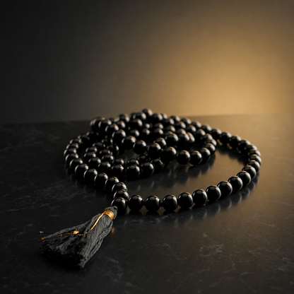 Black Tourmaline Japa Mala – 108+1