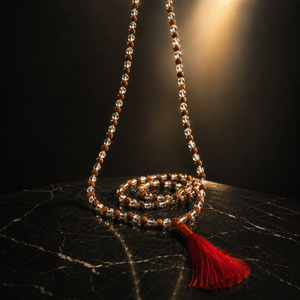 Rudraksha Sphatik Mala – Natural Beads & Crystal