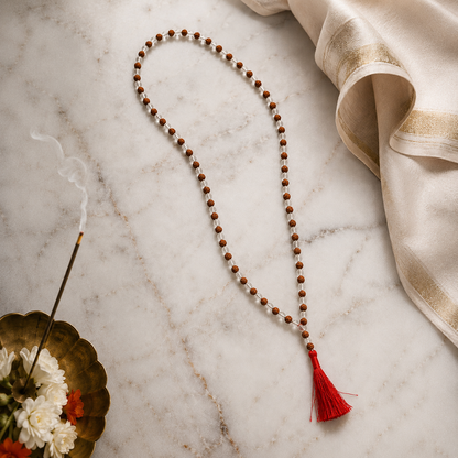 Rudraksha Sphatik Mala – Natural Beads & Crystal