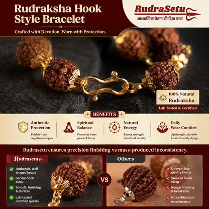 Rudraksha Hook-Style Bracelet