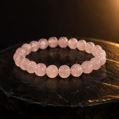 Rose Quartz Bracelet – Natural Pink Crystal Beads